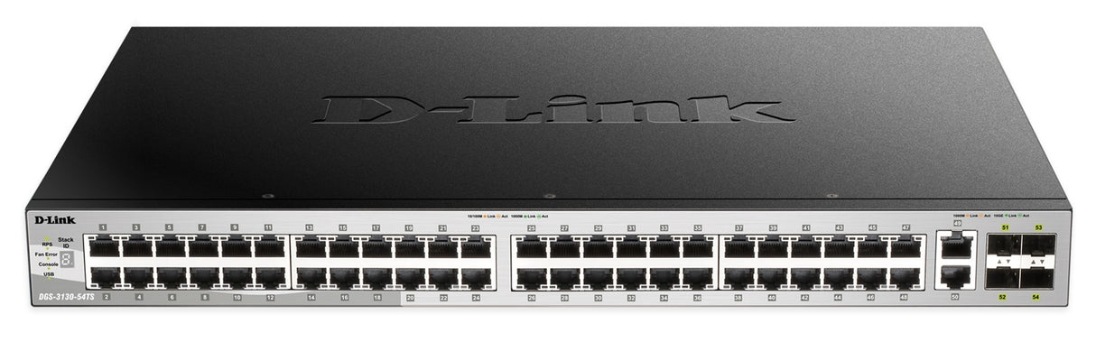 D-Link Network DGS-3130-54TS DGS-3130 Series 48 Ports Managed L3 Gigabit Switch with 6x10GbE Port