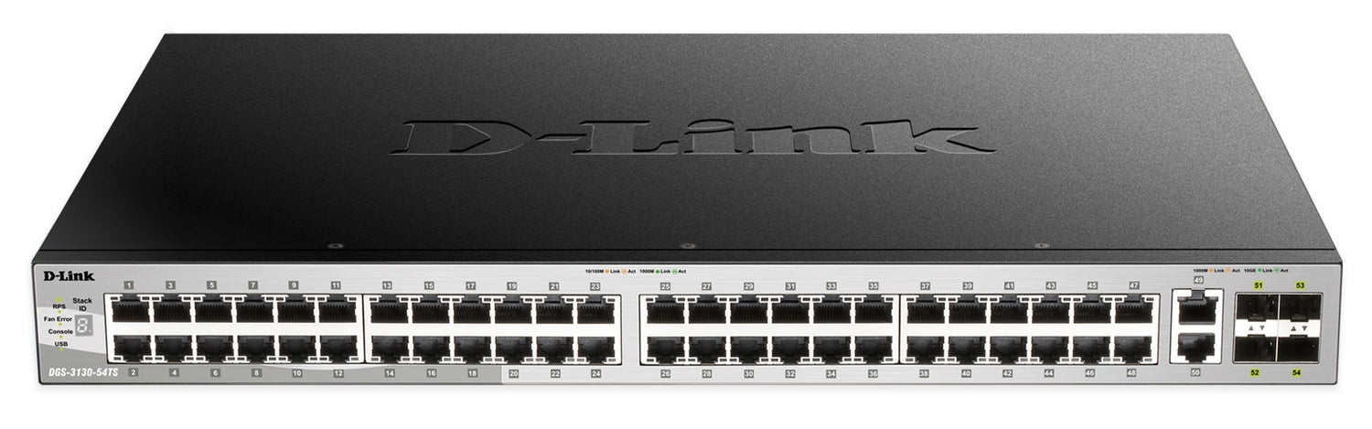 D-Link Network DGS-3130-54TS DGS-3130 Series 48 Ports Managed L3 Gigabit Switch with 6x10GbE Port